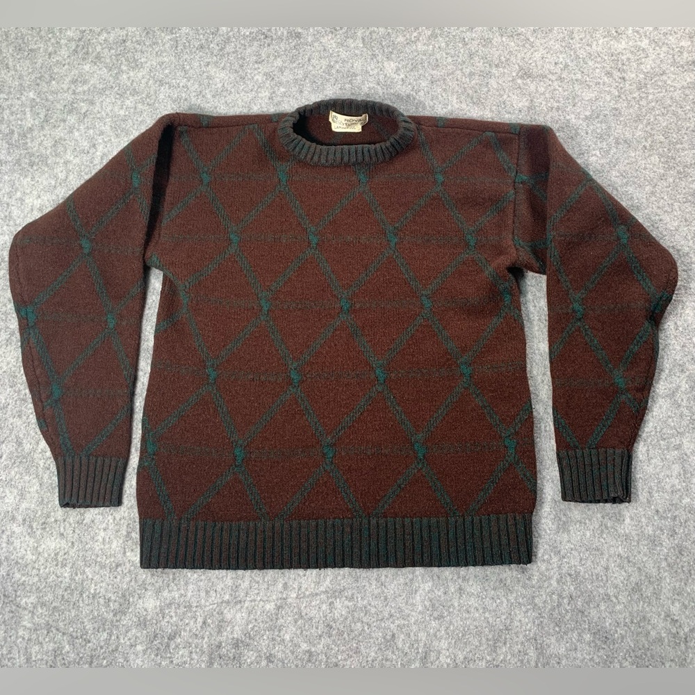 Vintage Royal Scotland Elegant Argyle Pattern Men's Sweater